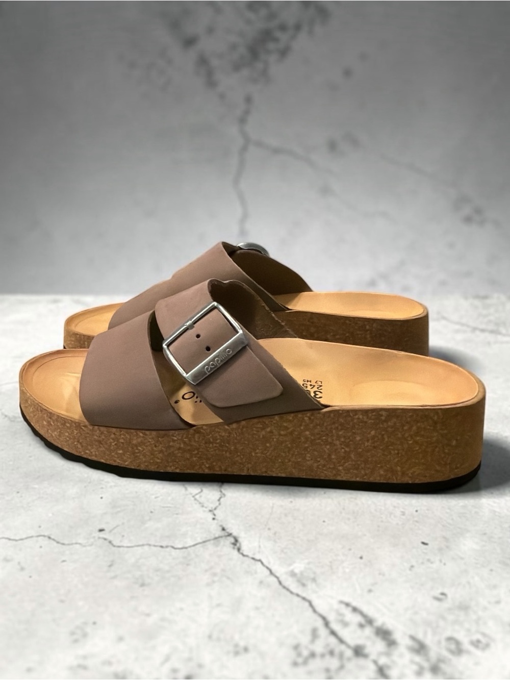 Papillio Women's Double-Band Slide Sandals in Taupe - Picture 5 of 7